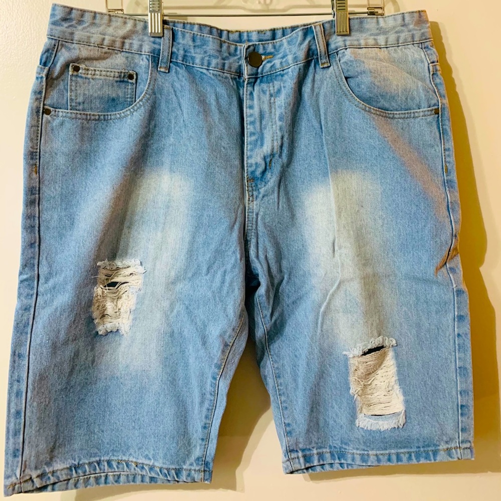 Distressed Jean Shorts - Men